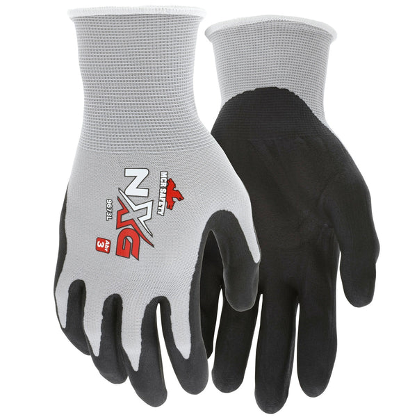MCR Safety NXG Work Gloves, 13 Gauge Gray Nylon, Black Nitrile Foam Co –  BHP Safety Products
