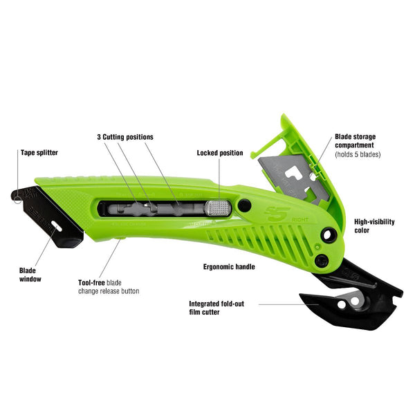 Pacific Handy Cutter S5 Safety Cutter - 3-in-1 Tool with Metal Fixed G –  BHP Safety Products