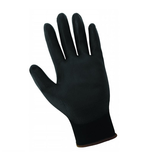 Economy PU Coated Work Gloves, Black, Small, Dozen - Office