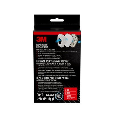 3M Paint Project Replacement Cartridge Filter and Retainer Kit, 6023P1 - DC - BHP Safety Products