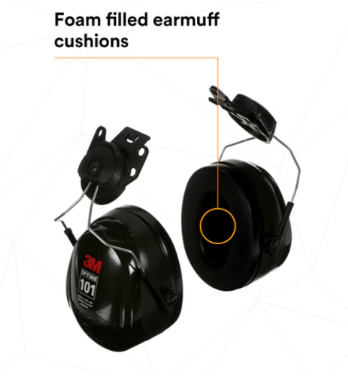 3M PELTOR Optime 101 Earmuffs H7P3E (Hard Hat Attachable) - BHP Safety Products