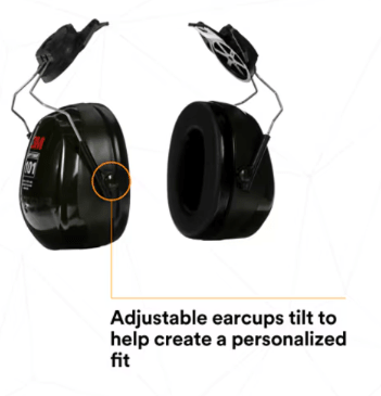 3M PELTOR Optime 101 Earmuffs H7P3E (Hard Hat Attachable) - BHP Safety Products