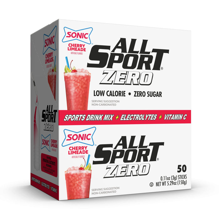All Sport Powder Hydration Sticks, Low Calorie, Performance Electrolyte Drink Mix, Sugar Free, 2x Potassium, 3 Grams/Stick, 50 Sticks per Box - BHP Safety Products
