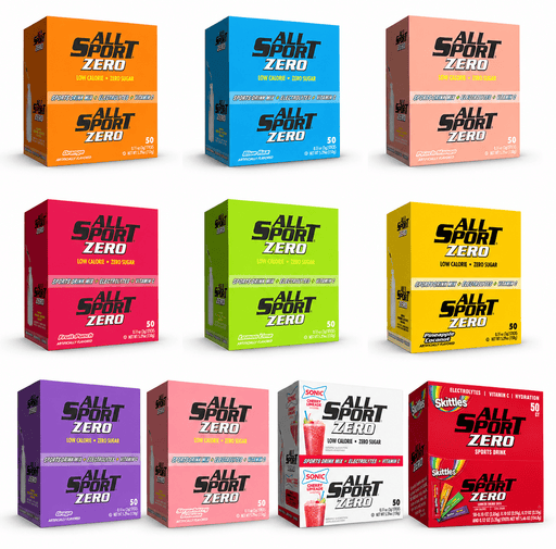 All Sport Powder Hydration Sticks - Traditional & Ultimate Variety - Zero Calorie, Performance Electrolyte Drink Mix, Sugar Free, 2x Potassium, 500/Case - BHP Safety Products