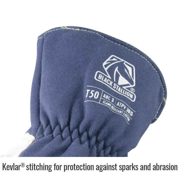 Black Stallion T50 Premium Grain Goatskin & FR Cotton TIG Welding Glove - BHP Safety Products