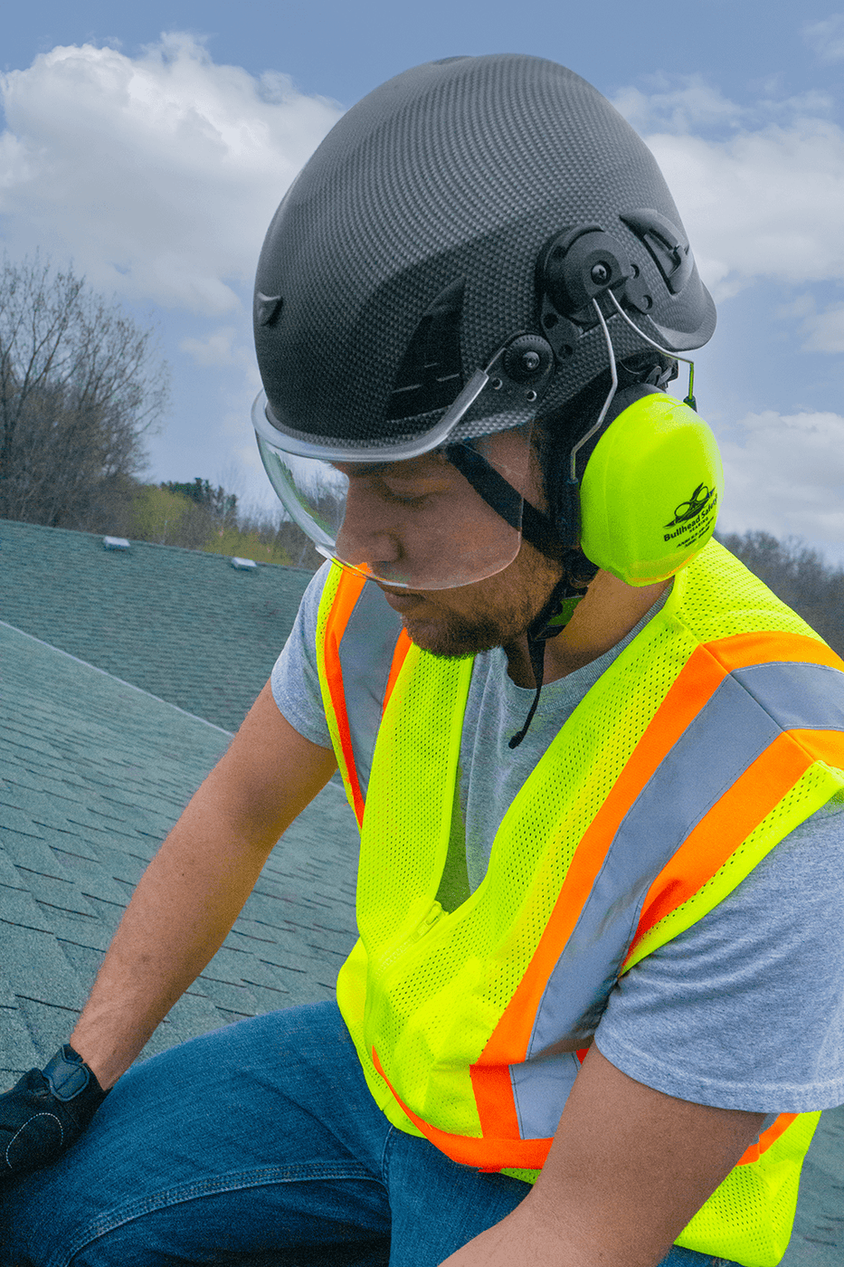 Bullhead Safety Hi-Vis Lime, Cap-Mounted, NRR 22 dB Earmuffs, HP-M3 ...
