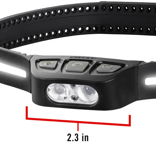 Coast LHS500R 500 Lumen Waterproof Rechargeable LED Headlamp, 360 - Degree Safety Lighting, Silicone Head Strap, Four Light Modes, Memory Mode - BHP Safety Products