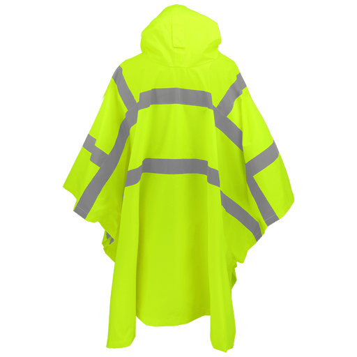 FrogWear Hi - Vis Lime PVC - Coated Polyester Rain Poncho, GLO - 850 - BHP Safety Products