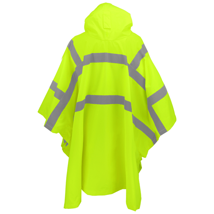 FrogWear Hi - Vis Lime PVC - Coated Polyester Rain Poncho, GLO - 850 - BHP Safety Products