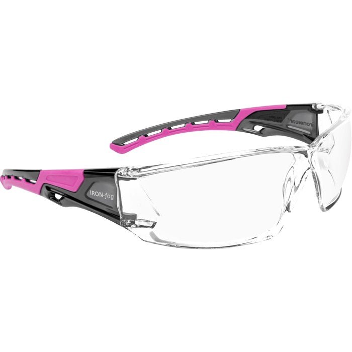 Iron - Fog Premium Grade Anti - Fog Safety Glasses Pink Frame, Clear Lens 3085 - P - C/A - BHP Safety Products