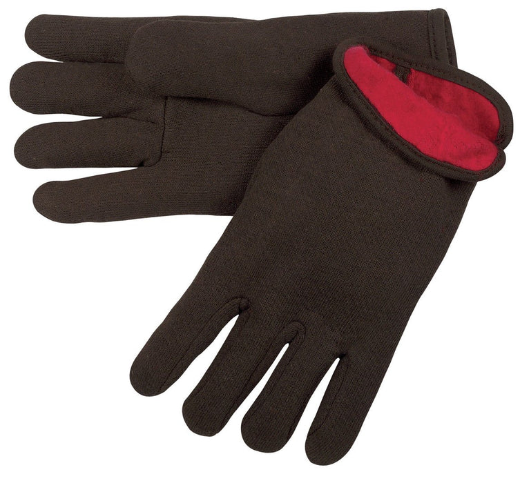 MCR 7900 Brown Jersey Work Glove w/ Red Fleece Lining - BHP Safety Products