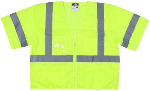 MCR Luminator Series, Class 3, Lime Safety Vest, VCL3MLZ - BHP Safety Products