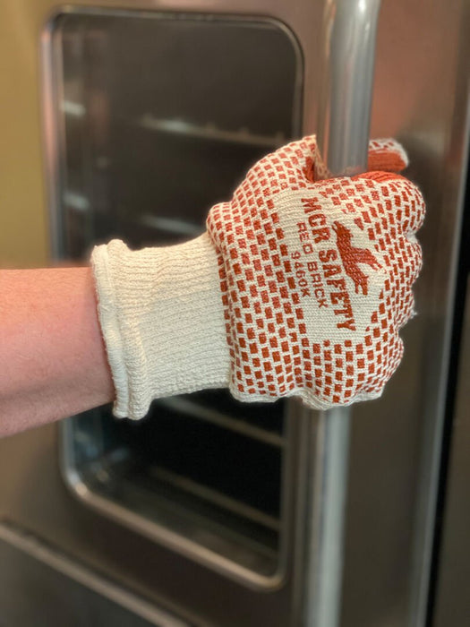 MCR Red Brick Terrycloth Work Glove, Heavy Weight, 2 - Ply, Nitrile Dots on Both Sides, 9460K - BHP Safety Products