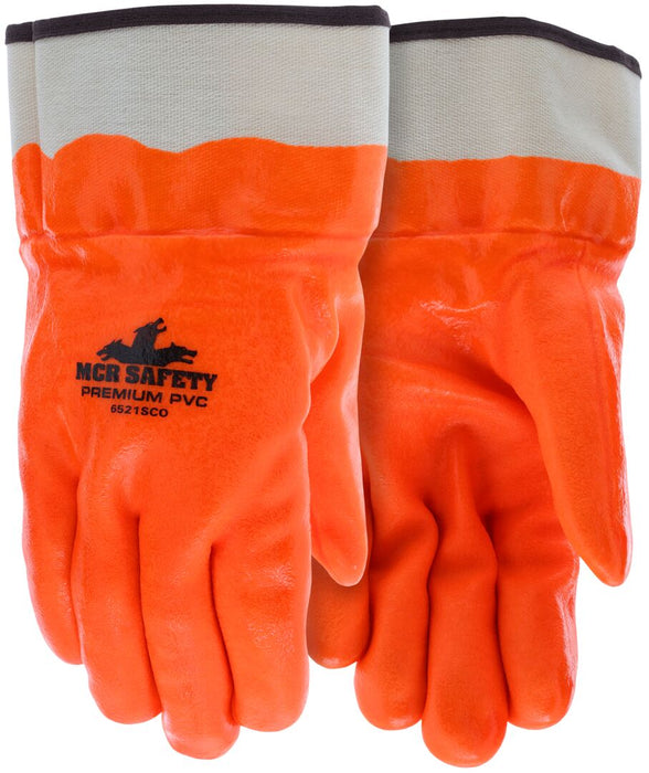 MCR Safety 6521SCO, PVC Coated, Insulated Work Gloves, Double Dipped, Hi - Vis Orange - BHP Safety Products