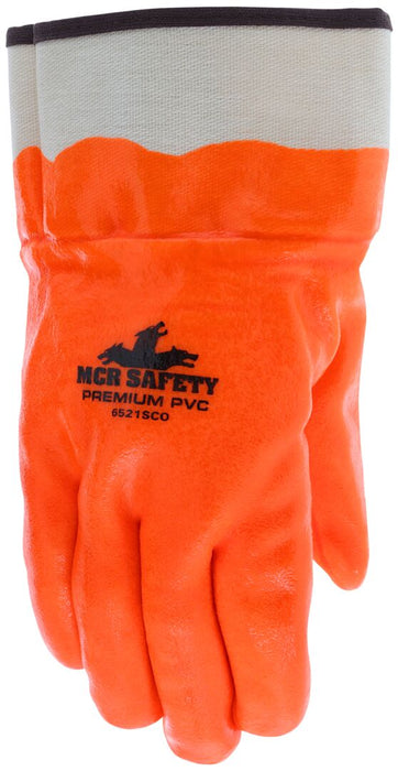 MCR Safety 6521SCO, PVC Coated, Insulated Work Gloves, Double Dipped, Hi - Vis Orange - BHP Safety Products