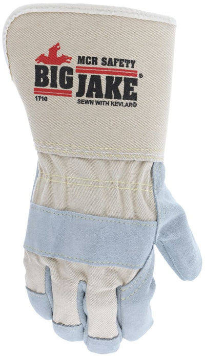 MCR Safety Big Jake Series Premium Leather Palm 4.5" Rubberized Safety Cuff Work Glove - BHP Safety Products