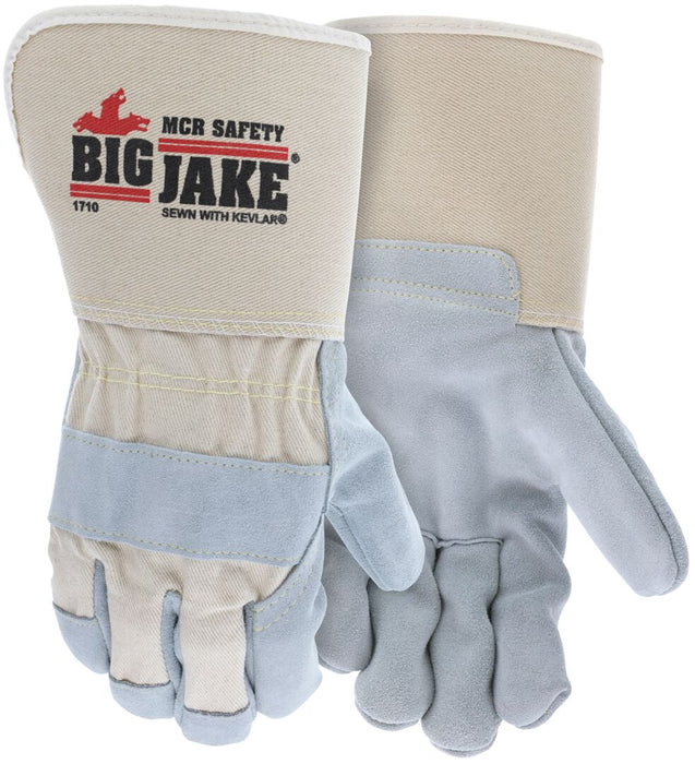 MCR Safety Big Jake Series Premium Leather Palm 4.5" Rubberized Safety Cuff Work Glove - BHP Safety Products