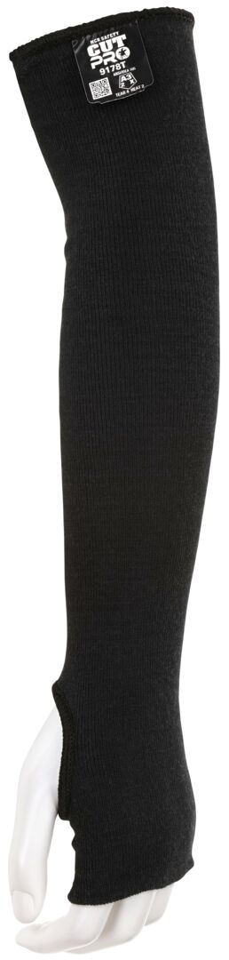 MCR Safety CutPro Black, Double - Ply Kevlar, 18" Cut Resistant Sleeve with Thumb Hole, 9178T - BHP Safety Products