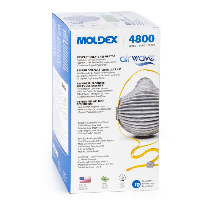 Moldex Airwave 4800N95 Plus Relief From Organic Vapors With SmartStrap & Full Foam (10 Masks/Box) Face Seal - BHP Safety Products