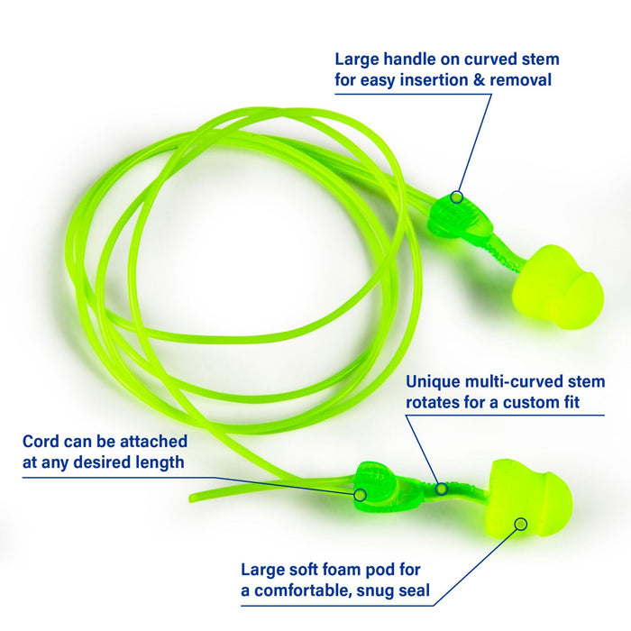 Moldex Glide Corded Foam Twist and Push - In Earplug 6945, NRR 30dB (Box of 100 - Pairs) - BHP Safety Products