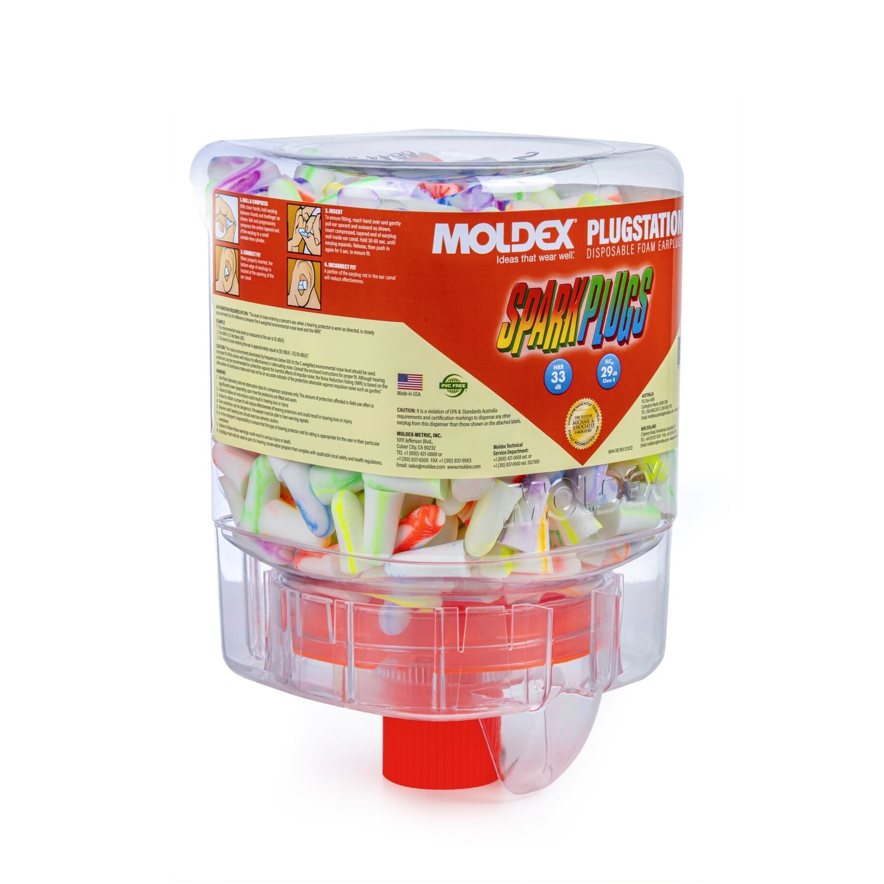 Moldex SparkPlugs PlugStation Uncorded Disposable Foam Earplug Dispens ...