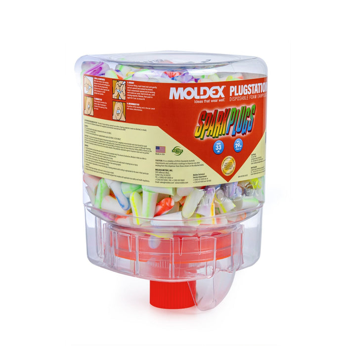 Moldex SparkPlugs PlugStation Uncorded Disposable Foam Earplug Dispenser 6644, NRR 33dB (250 - Pair Dispenser) - BHP Safety Products