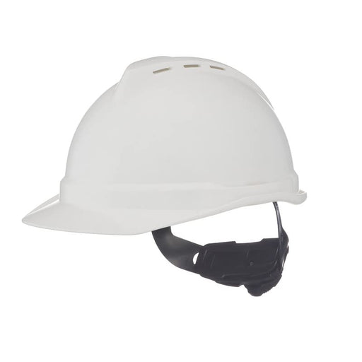 MSA V - Gard 500 Cap Style Hard Hat, White Vented, 6 - Point Fas - Trac III Suspension - BHP Safety Products
