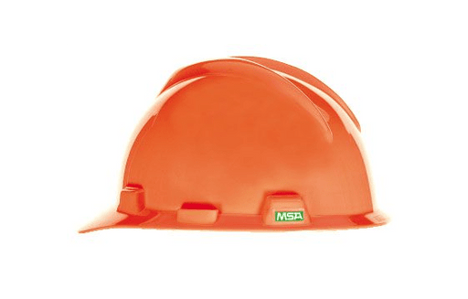 MSA V - Gard Slotted Cap Style Hard Hat, Hi - Vis Orange, W/Fas - Trac III Suspension, 488146 - BHP Safety Products