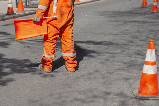 Orange Vinyl Warning Flag, 24 x 24, with 36" Dowel - BHP Safety Products