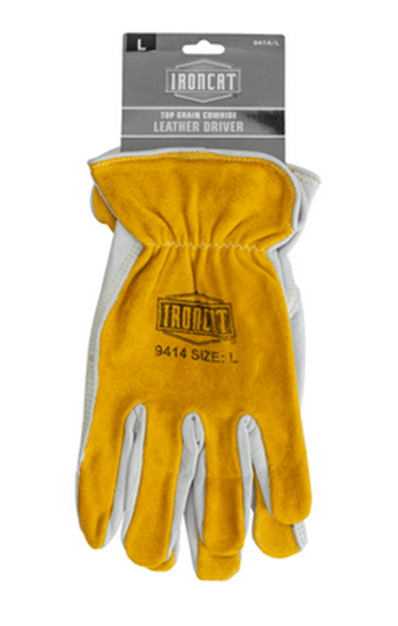 PIP Ironcat® Premium Grade Top Grain Cowhide Leather Drivers Glove, 9414 (12 - Pairs) - BHP Safety Products