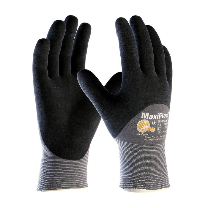 PIP MaxiFlex Ultimate Glove w/ Nitrile MicroFoam 3/4 Dip, 34 - 875 (12 - Pairs) - BHP Safety Products