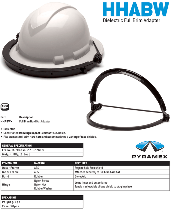 Pyramex Dielectric Headgear / Adapter (For Full Brim or Cap Style) - BHP Safety Products