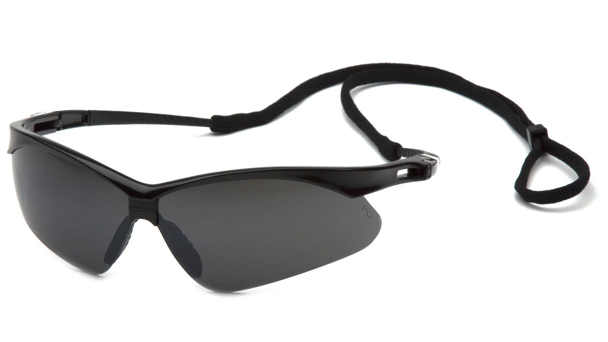 Pyramex PMXTREME Glasses Black Frame/Gray Lens with Black Cord - BHP Safety Products