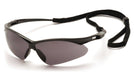 Pyramex PMXTREME Glasses Black Frame/Gray Lens with Black Cord - BHP Safety Products