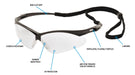 Pyramex PMXTREME Glasses Black Frame/Gray Lens with Black Cord - BHP Safety Products
