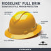 Pyramex Ridgeline Full Brim, Vented, 4 - Point Ratchet Suspension Hard Hat - BHP Safety Products