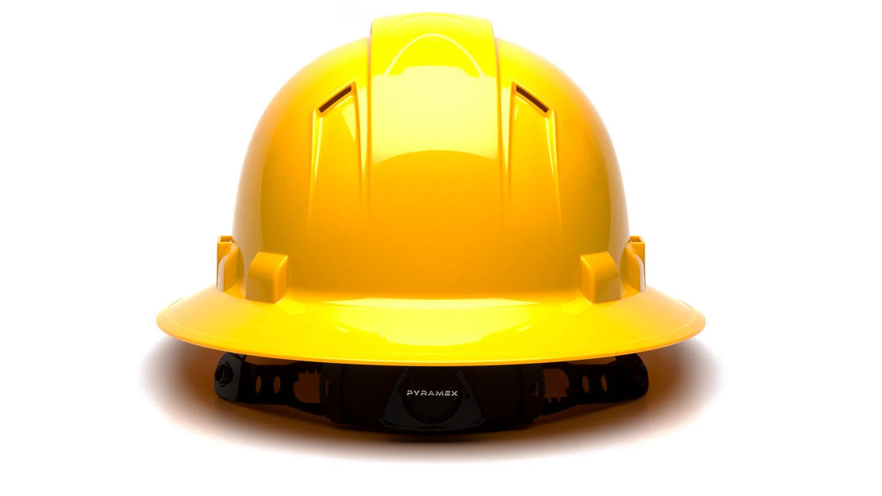 Pyramex Ridgeline Full Brim, Vented, 4 - Point Ratchet Suspension Hard Hat - BHP Safety Products