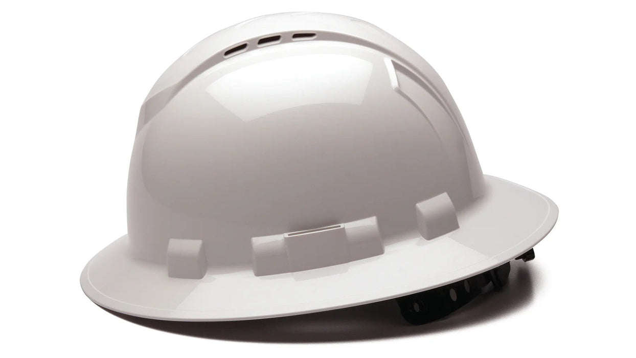 Pyramex Ridgeline Full Brim, Vented, 4 - Point Ratchet Suspension Hard Hat - BHP Safety Products
