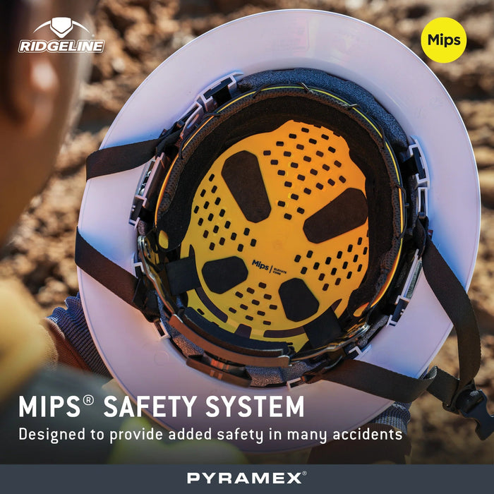 Pyramex Ridgeline® T2 Full Brim Hard Hat, White (Vented & Non - Vented) with Mips® - BHP Safety Products
