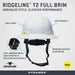 Pyramex Ridgeline® T2 Full Brim Hard Hat, White (Vented & Non - Vented) with Mips® - BHP Safety Products