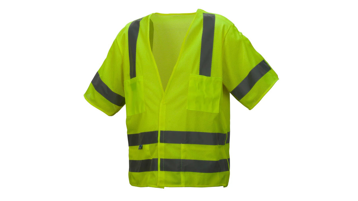 Pyramex RVHL31BR Series Breakaway, Class 3 Safety Vest, Hi - Vis Lime - BHP Safety Products