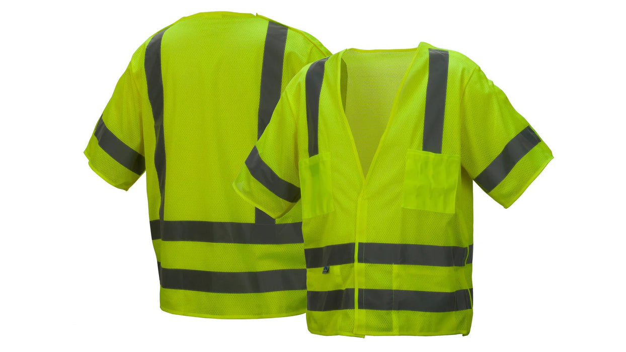Pyramex RVHL31BR Series Breakaway, Class 3 Safety Vest, Hi - Vis Lime - BHP Safety Products