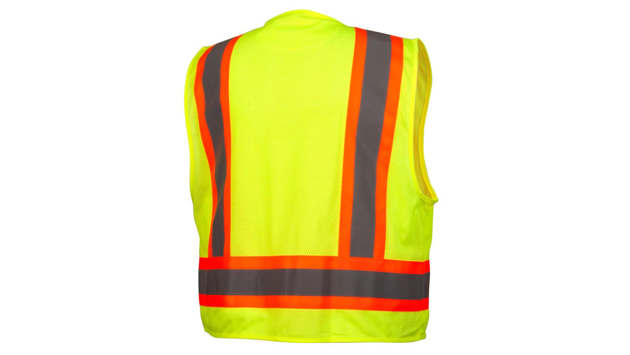 Pyramex RVZ24CP Series Surveyor Safety Vest Class 2, Hi - Vis Lime - BHP Safety Products