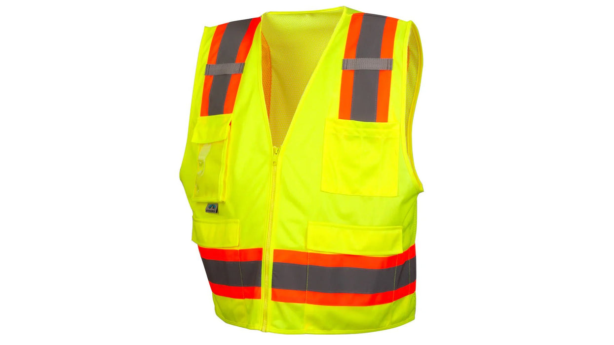 Pyramex RVZ24CP Series Surveyor Safety Vest Class 2, Hi - Vis Lime - BHP Safety Products