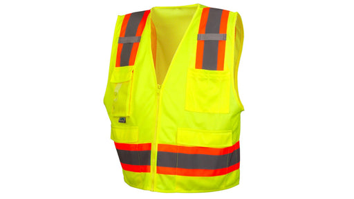 Pyramex RVZ24CP Series Surveyor Safety Vest Class 2, Hi - Vis Lime - BHP Safety Products