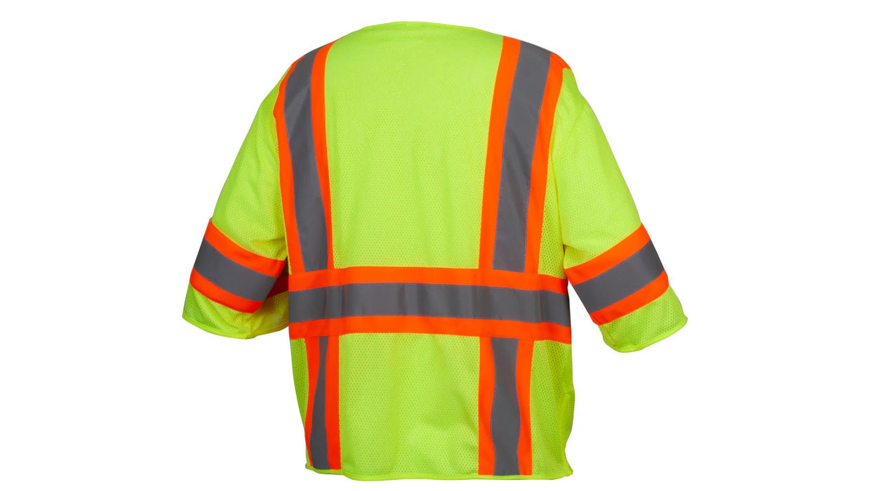 Pyramex RVZ36 Series ANSI Class 3 Hi - Vis Lime Safety Vest - BHP Safety Products