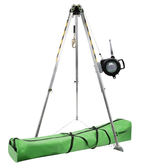 Safewaze 7′ Adjustable Tripod Kit with 65′ 3 - Way for Confined Space, 019 - 11002 - BHP Safety Products