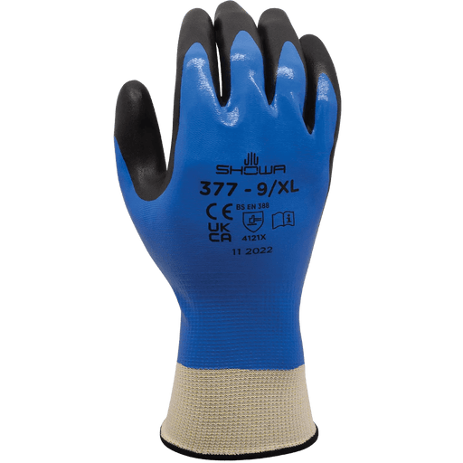 Showa 377 Water - Resistant, General Purpose, Nitrile - Coated Work Glove - BHP Safety Products