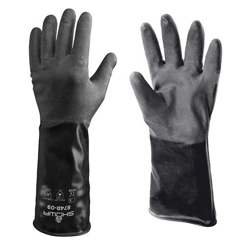SHOWA 874 Butyl Chemical Resistant Safety Glove w/ Rough Grip, Unlined, 14 mil Thick, 14" Length, X - Large - BHP Safety Products