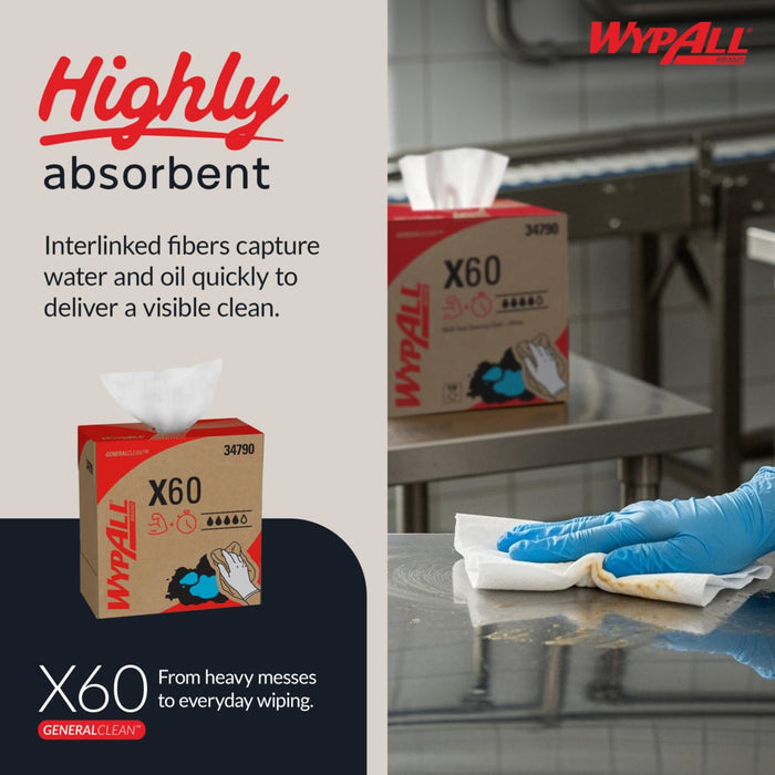 WypAll® GeneralClean™ X60 Multi - Task Cleaning Cloths (118/Box), 34790 - BHP Safety Products